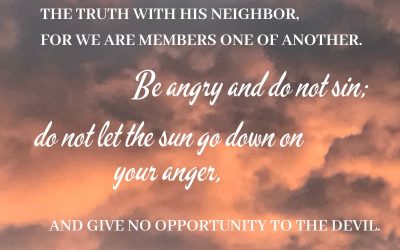 Anger – Ephesians 4:25-27